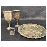 Silver plated pieces - pair of Salem silver plated