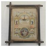 1864 Laporte County Framed German Confirmation