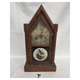 Antique Seth Thomas Wooden Steeple Mantle Clock
