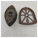 VTG Cast Iron Sad Iron & Trivet