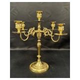 Vtg Brass Candlestick holder, 4 arm, 5 candle,