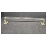 16in Glass Towel Rack w/ Metal Ends