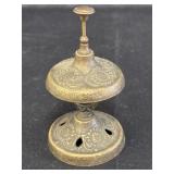 Vtg Italian brass desk service bell w/ornate,