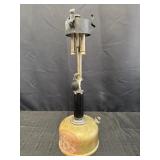 Vtg gas/kerosene table lamp, 18in H