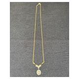 Vtg. Roman Gold Tone Faux Amethyst Necklace