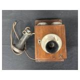 Ant. Western Electric Oak Wall Phone