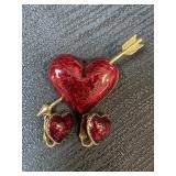 Avon Heart Brooch & Clip Earrings
