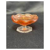 Marigold carnival glass sherbert cup, clear