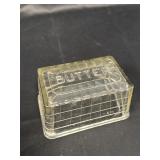 Block Optic Clear Glass Butter Dish Lid,
