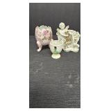 (2) Porcelain Vases, Egg Cup