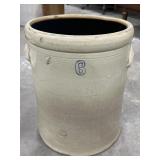 Stoneware #6 Crock w/ Handles