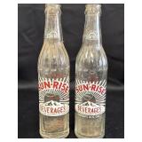2 Vtg Sunrise Beverages soda pop bottles - 10 oz