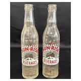 2 Vtg Sunrise Beverages soda pop bottles - 10 oz