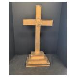 Wood gold alter cross  24in tall x 12.5in wide