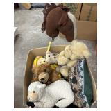 Hobby horse, stuffed animals, pillow