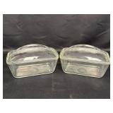 2 Westinghouse clear glass refrigerator loaf pans,