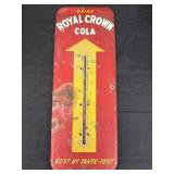 Vtg. Royal Crown Cola Metal Thermometer Sign