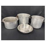 2 West Bend pots, misc pot, & stainless steel