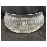 Heavy cut crystal boat-shaped centerpiece bowl,