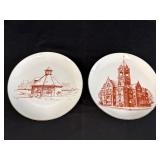 2 LaPorte Landmark Souvenir plates, 9in dia.,