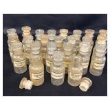 24 vintage Wagner glass spice jars, 4in H., all