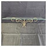 Wall Mounted Glass & Bronze Colored Metal Shelf