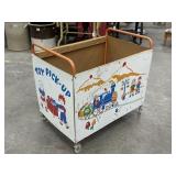 Raggedy Ann and Andy Push 'Em Toy Cart On Wheels