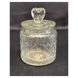 Bella Casa by Ganz glass jar & lid w/heart top,