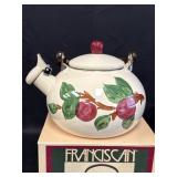 Franciscan porcelain enamel on steel tea kettle,