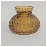 VTG Diamond Amber Glass Hurricane Lamp Shade