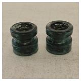 (2) Antique Blue/ Green Glass Insulators