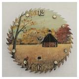 Painted Saw Blade Clock of Door Prairie in Laporte