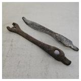 (2) Antique 9in Stove Lid Lifter