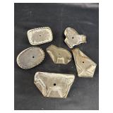 6 Vtg aluminum cookie cutters, animals & shapes,