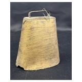 Vtg cowbell iron bell w/hand-riveted seams &