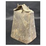 Vtg steel livestock cowbell, 7in tall