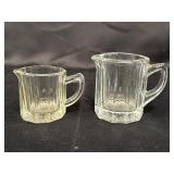 2 Vtg Starburst Glass Individual creamer/syrup