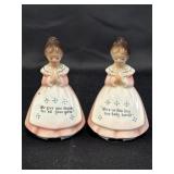 Vtg Ceramic Praying Cooks Salt & Peppers Shakers,