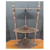 Wood 3 tiered corner shelf 25in tall x 8.5in deep