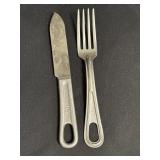 Mess Kit Fork & Knife, marked U.S.