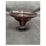 Amethyst dep. glass footed compote bowl,