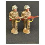 2- 3.25' Metal Military Toy Soldier Figures