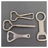 (4) Vintage Advertising Metal Bottle Openers