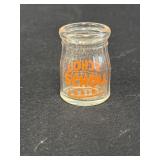 Scholl Dairy individual creamer glass bottle, 2in