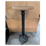 Cast-iron base w/ wood top plant stand C.C.E. Co.