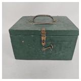 Green Painted Wooden Box w/ Light Wired In