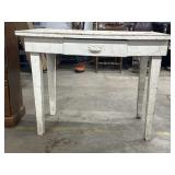 White Wooden 1 Drawer Table