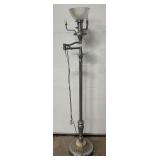Torchiere Floor Lamp Chrome & Marble