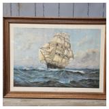 Framed Print of 'Clipper Ship' Signed Milo 64