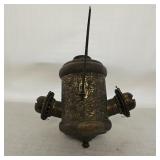 Antique Hanging Brass Double Burner Kerosene Lamp